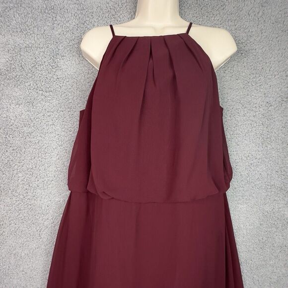 SORELLA VITA Bridesmaid Dress Burgundy Sz 20 Prom Chiffon Lined Full Length - Picture 3 of 16